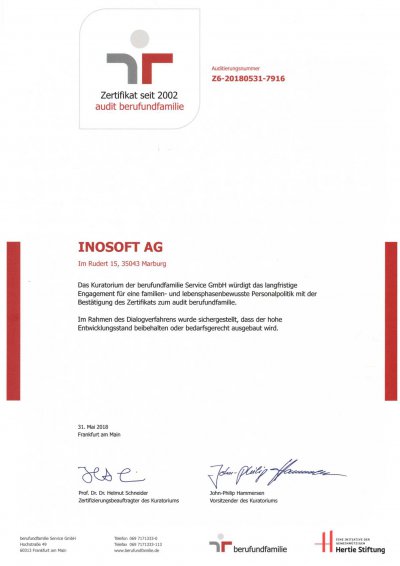 Zertifikat audit berufundfamilie